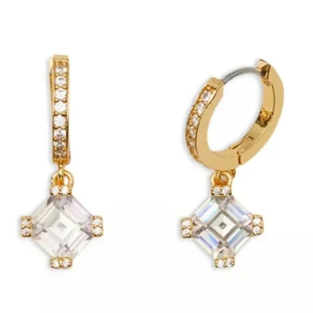 kate spade new york Dazzle Drop Gold Huggie Hoop Earrings/NWT